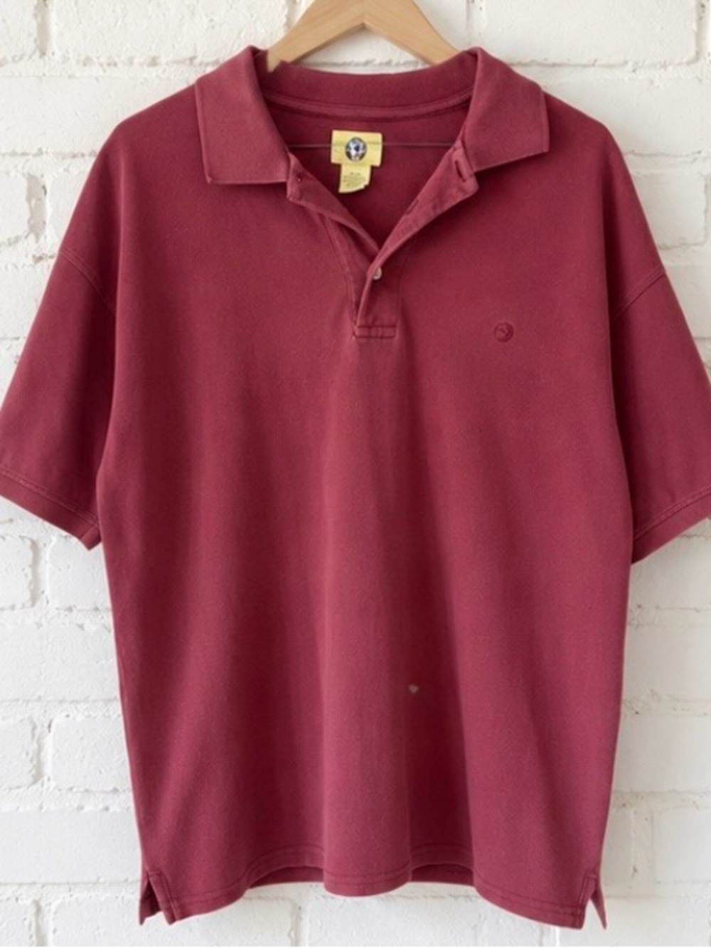 Vintage 90s Duck Head Polo Shirt Maroon Pink / Distressed Boxy Oversized. Large